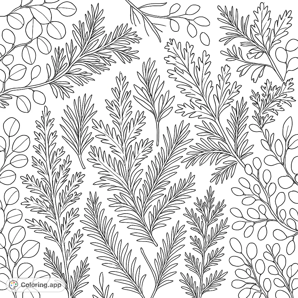 Detailed Leaves and Branches Pattern