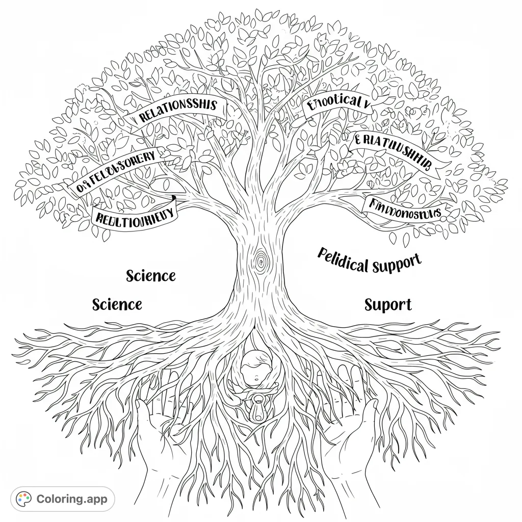 Generational Tree of Support - Coloring.app