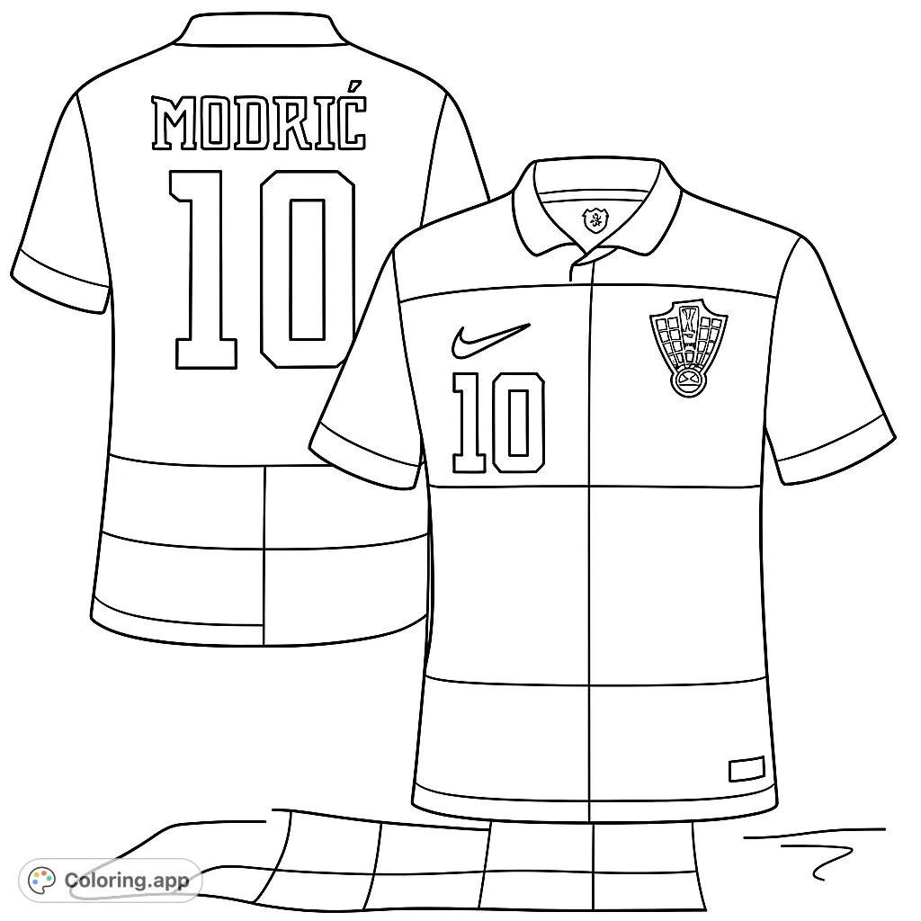 A dynamic soccer jersey and sock set, front and back views, featuring checkerboard patterns and iconic sports elements. Perfect for sports fans to color!
