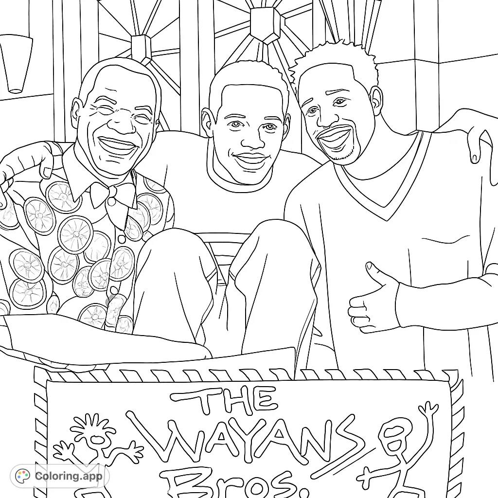 Joyful Trio Portrait - Coloring.app
