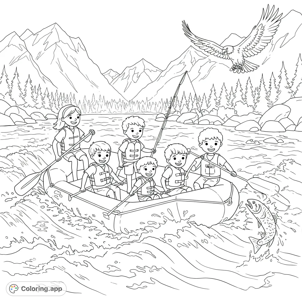 Rocky Mountain Rafting Adventure - Coloring.app