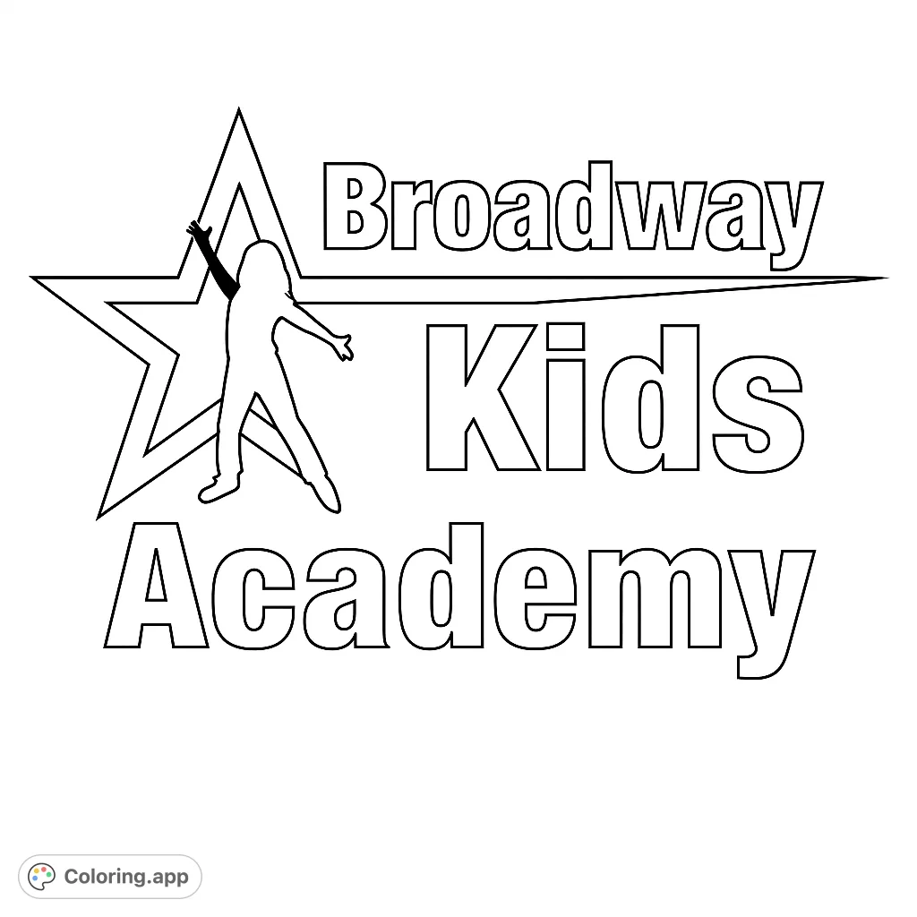A dynamic star and performer silhouette, perfect for aspiring artists. A free printable coloring page for kids and adults.