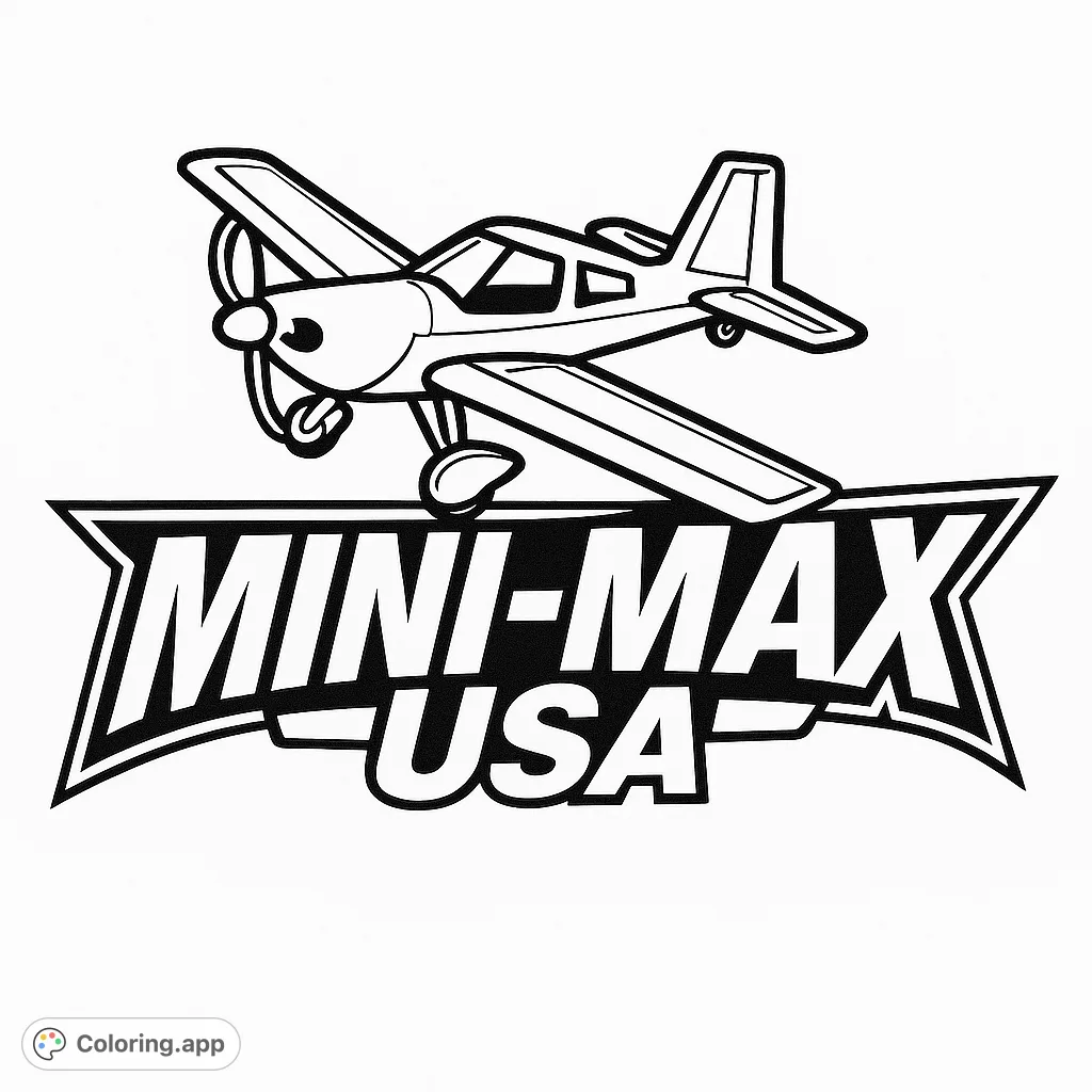Soar into creativity with this detailed airplane coloring page, featuring a classic propeller plane ready for your vibrant colors and imagination.