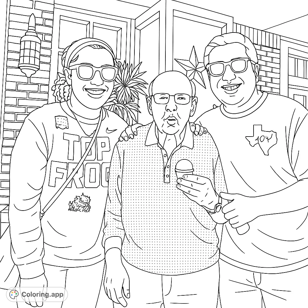 Capture heartwarming family moments with this delightful coloring page featuring three generations enjoying ice cream. Perfect for all ages!