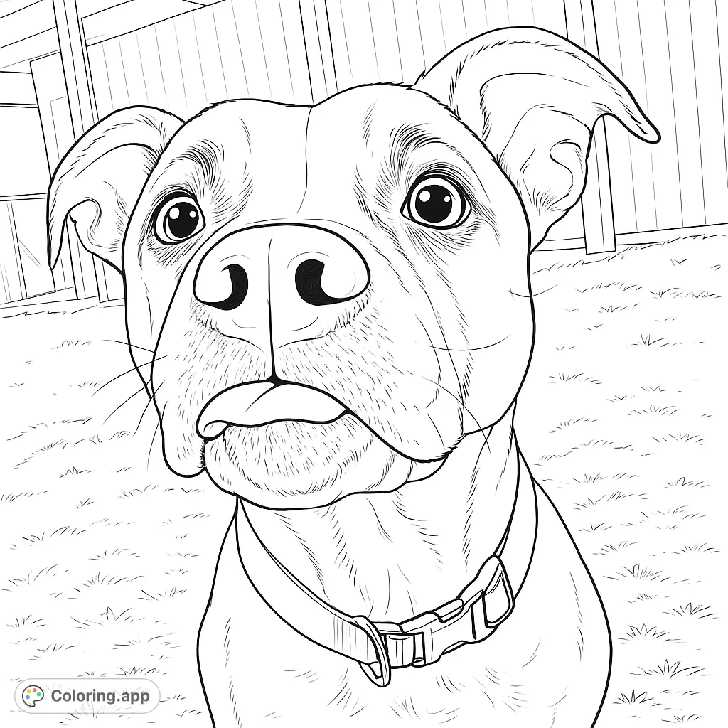 A charming dog with a playful expression and tongue sticking out, ready for vibrant colors. Perfect for dog lovers of all ages.