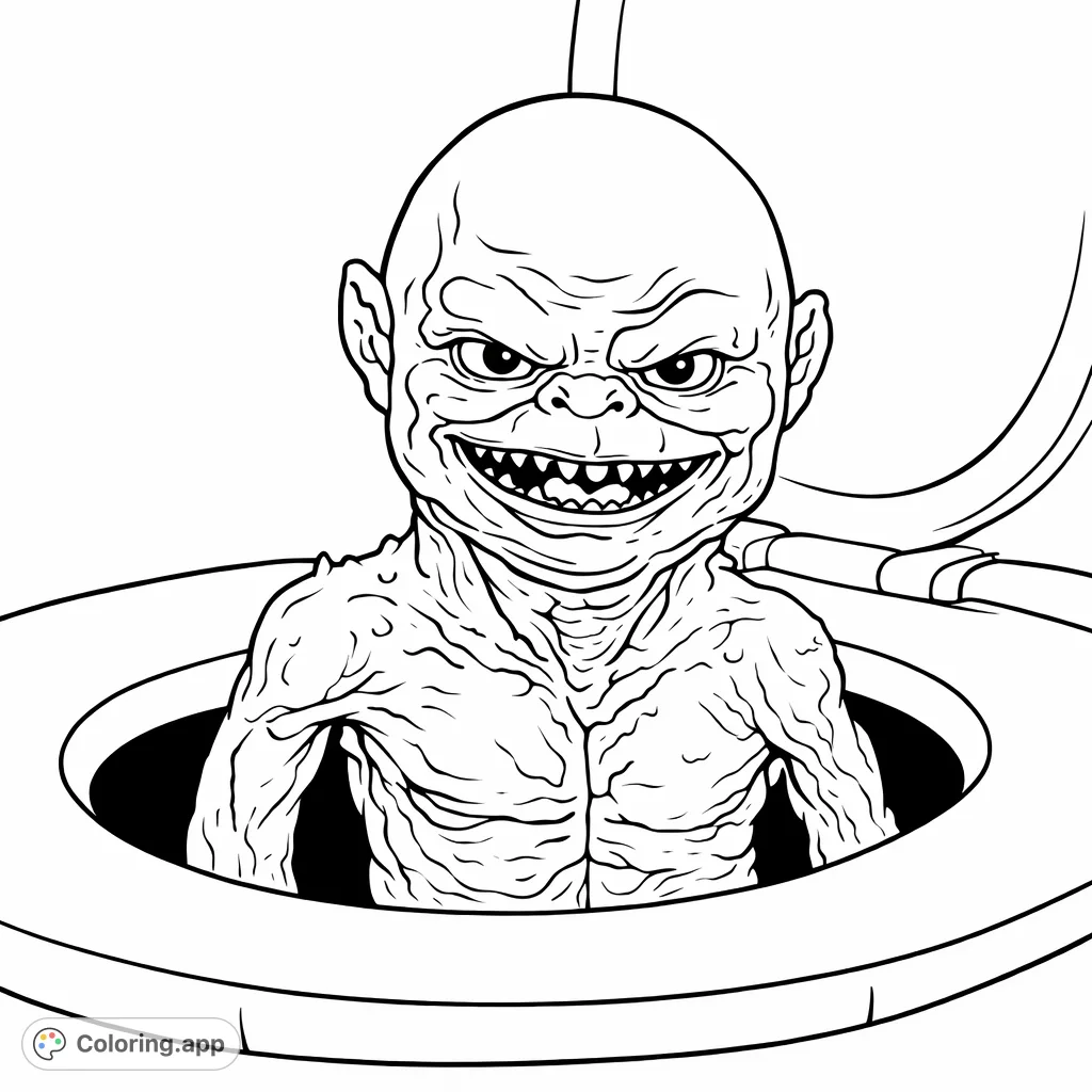 Grotesque Creature Emerges - Coloring.app