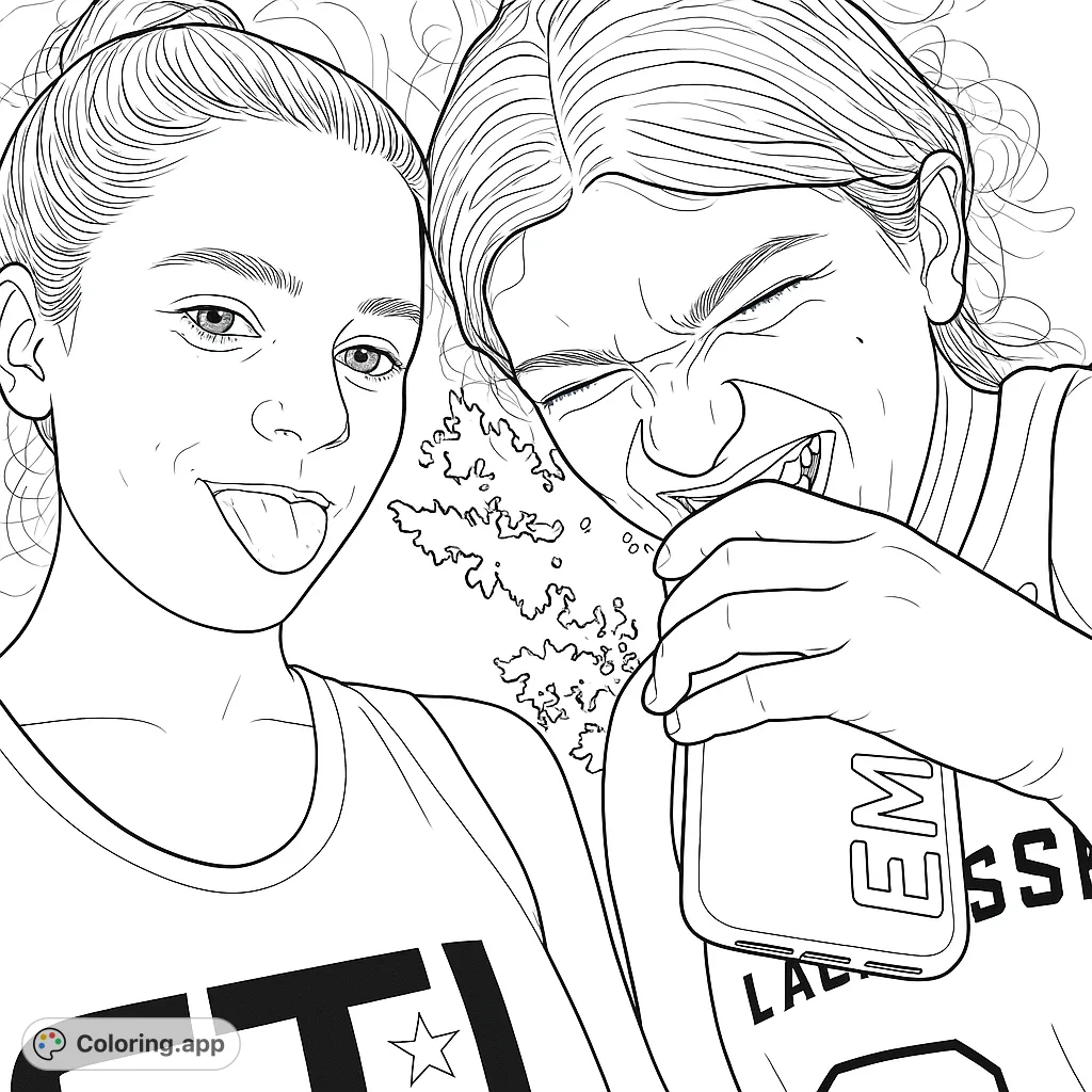 Capture the joy of friendship with this playful portrait of two young individuals, perfect for creative expression and fun.