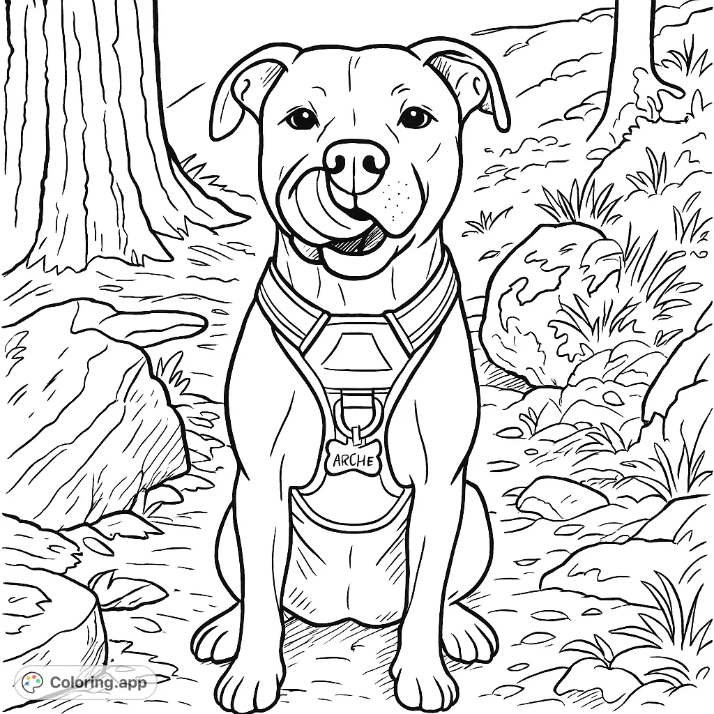 A charming dog with its tongue out, ready for a fun coloring adventure! Perfect for dog lovers of all ages.
