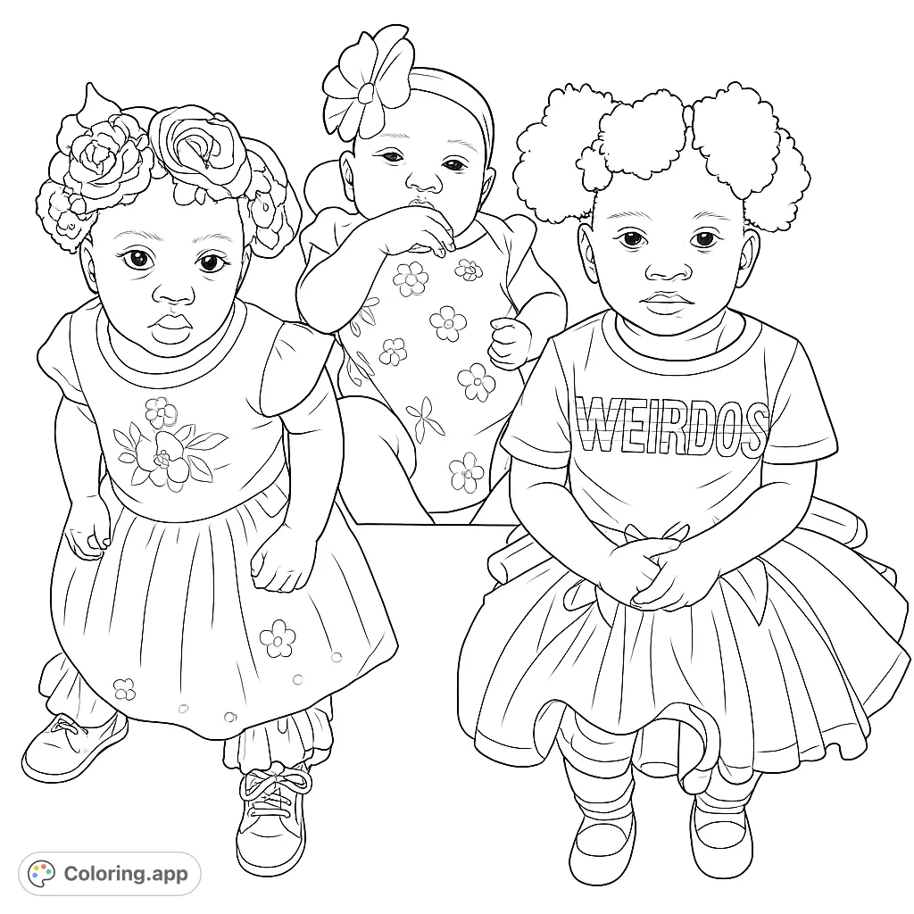 Three adorable babies in charming outfits, including unicorn, butterfly, and rainbow themes, ready for a burst of color and creative expression.