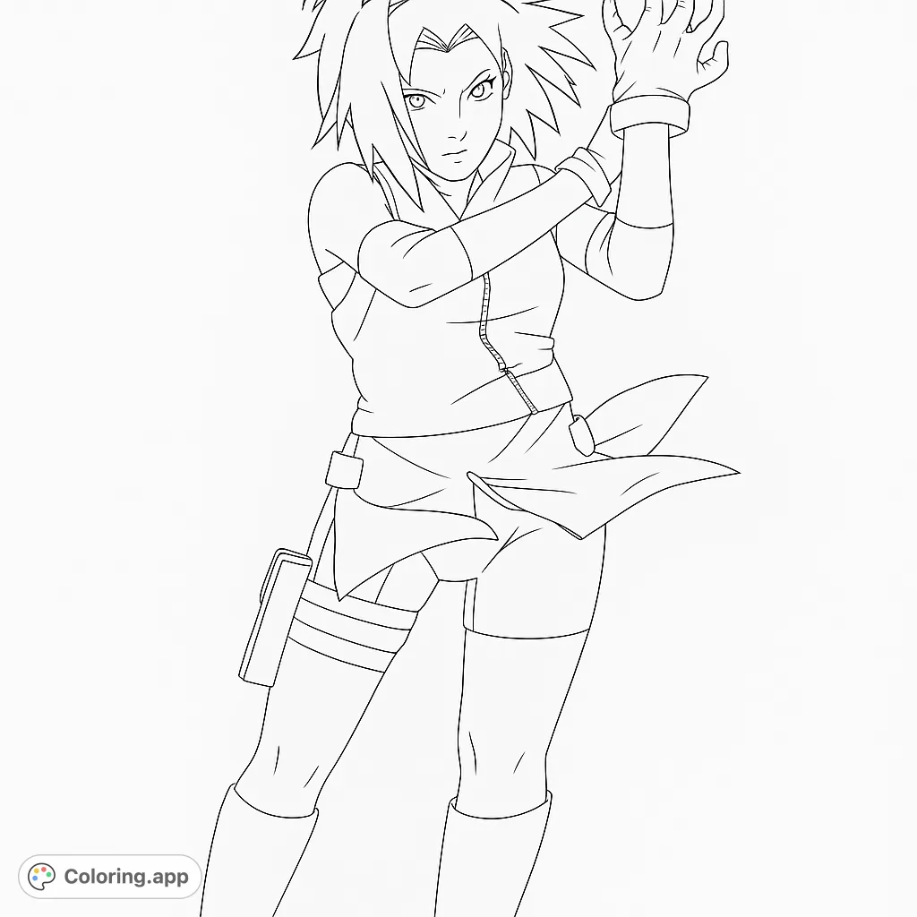 A dynamic anime character with spiky hair and a determined expression, ready for action. Perfect for fans of manga and fantasy adventures.