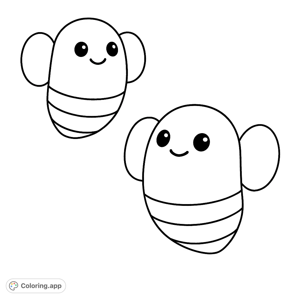 Dive into a world of cuteness with these adorable, whimsical flying creatures. Perfect for all ages, this page offers simple shapes and delightful details.