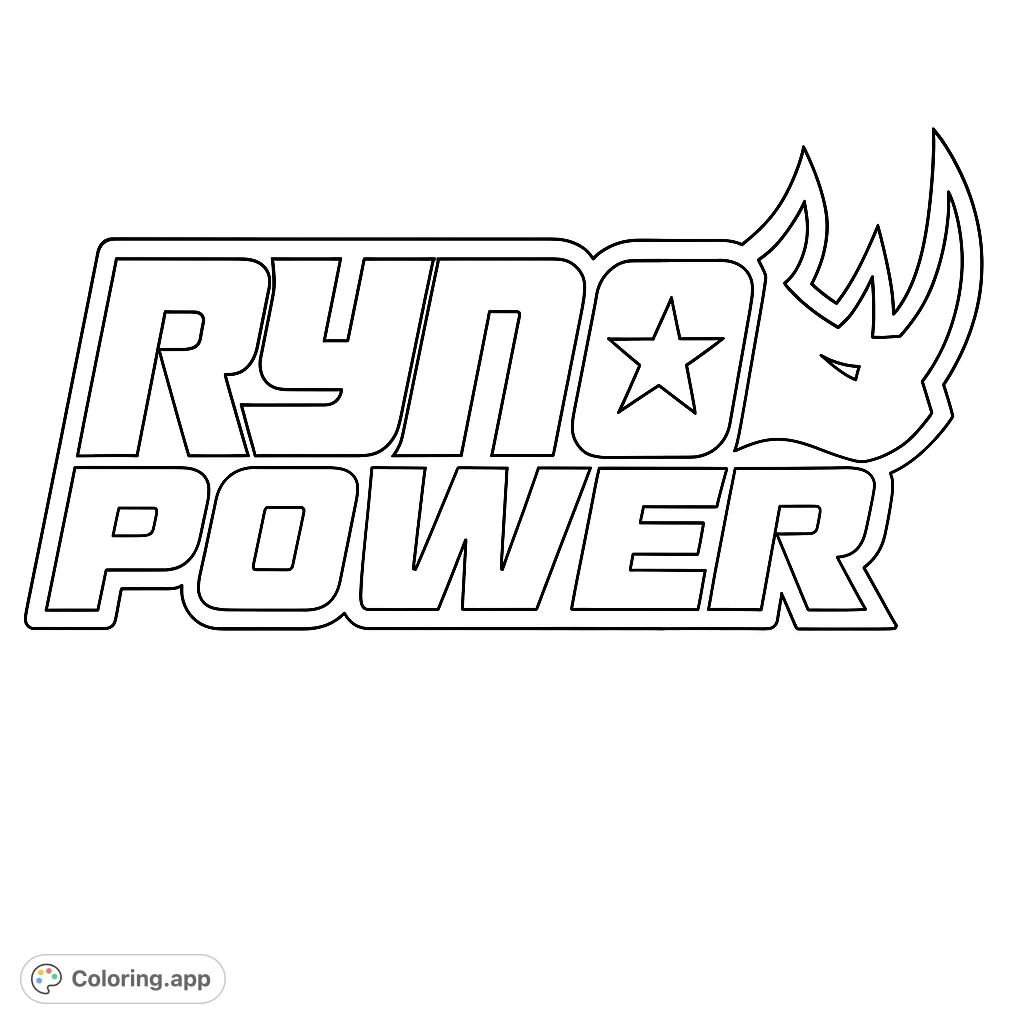 A bold Ryno Power logo featuring stylized text and a powerful rhinoceros head. Perfect for fans of strength and determination.