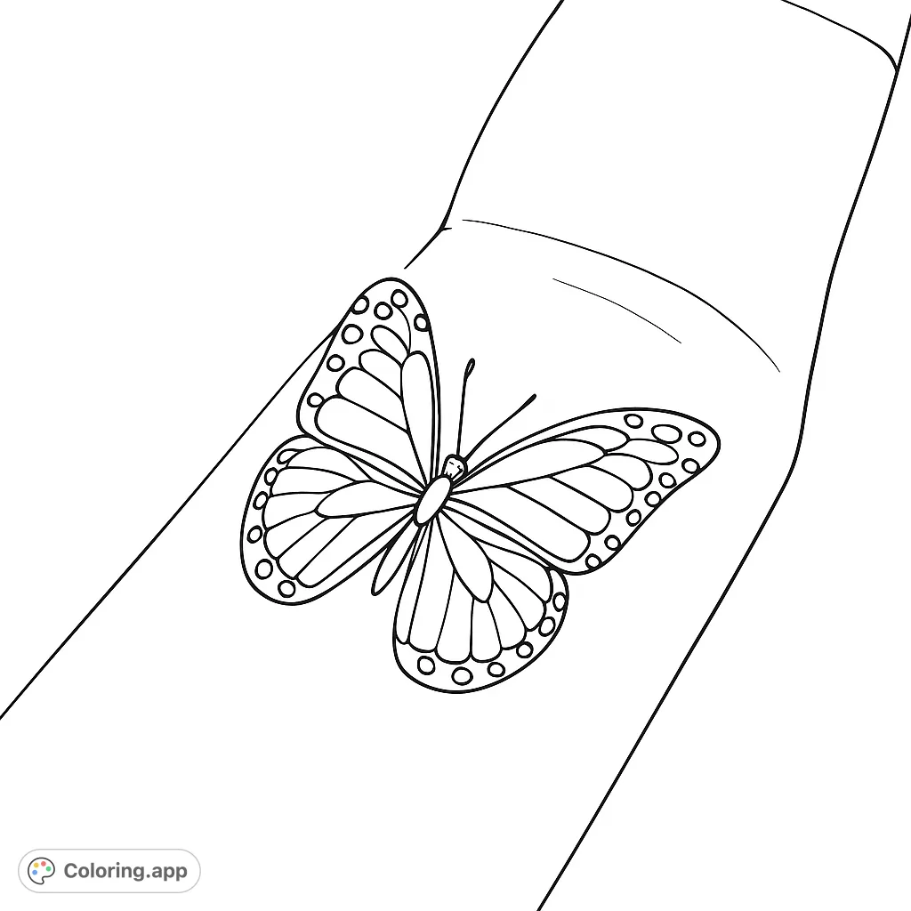 Discover a beautiful butterfly design, perfect for detailed coloring. Explore intricate wing patterns and create a vibrant masterpiece.