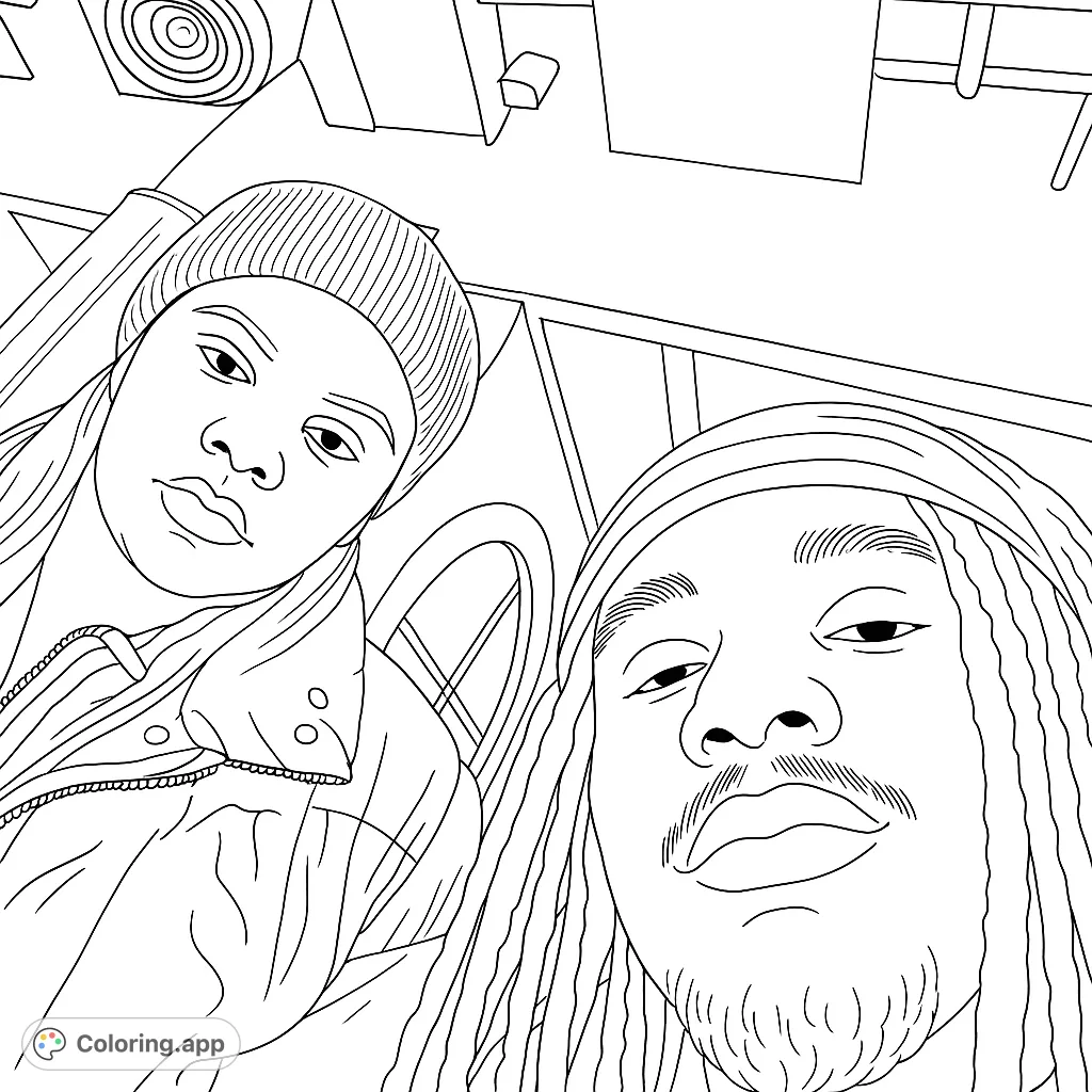 Casual Duo Portrait - Coloring.app