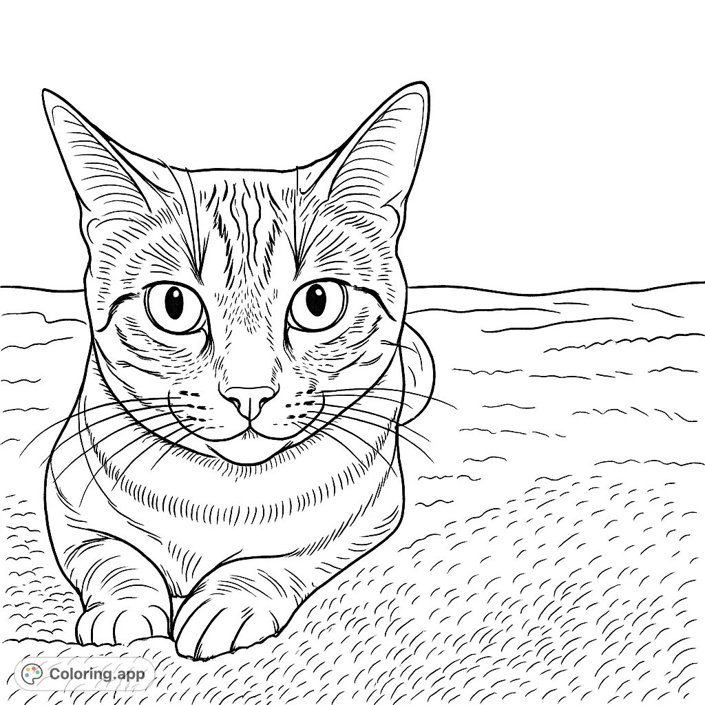 A charming tabby cat resting on a soft blanket, ready for you to add your creative touch. Perfect for cat lovers!