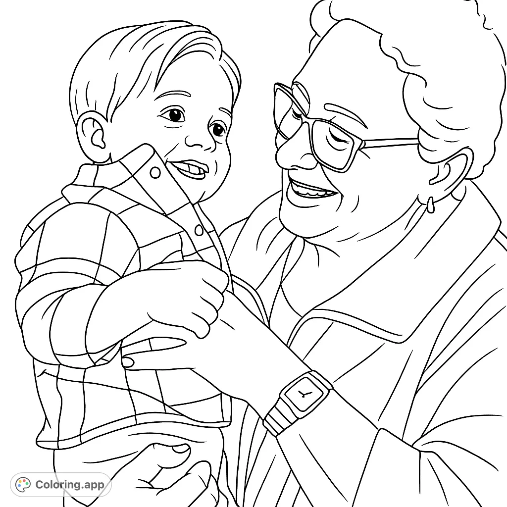 Capture a heartwarming moment of a woman embracing a smiling child. This free printable family coloring page is perfect for all ages, celebrating love and connection.