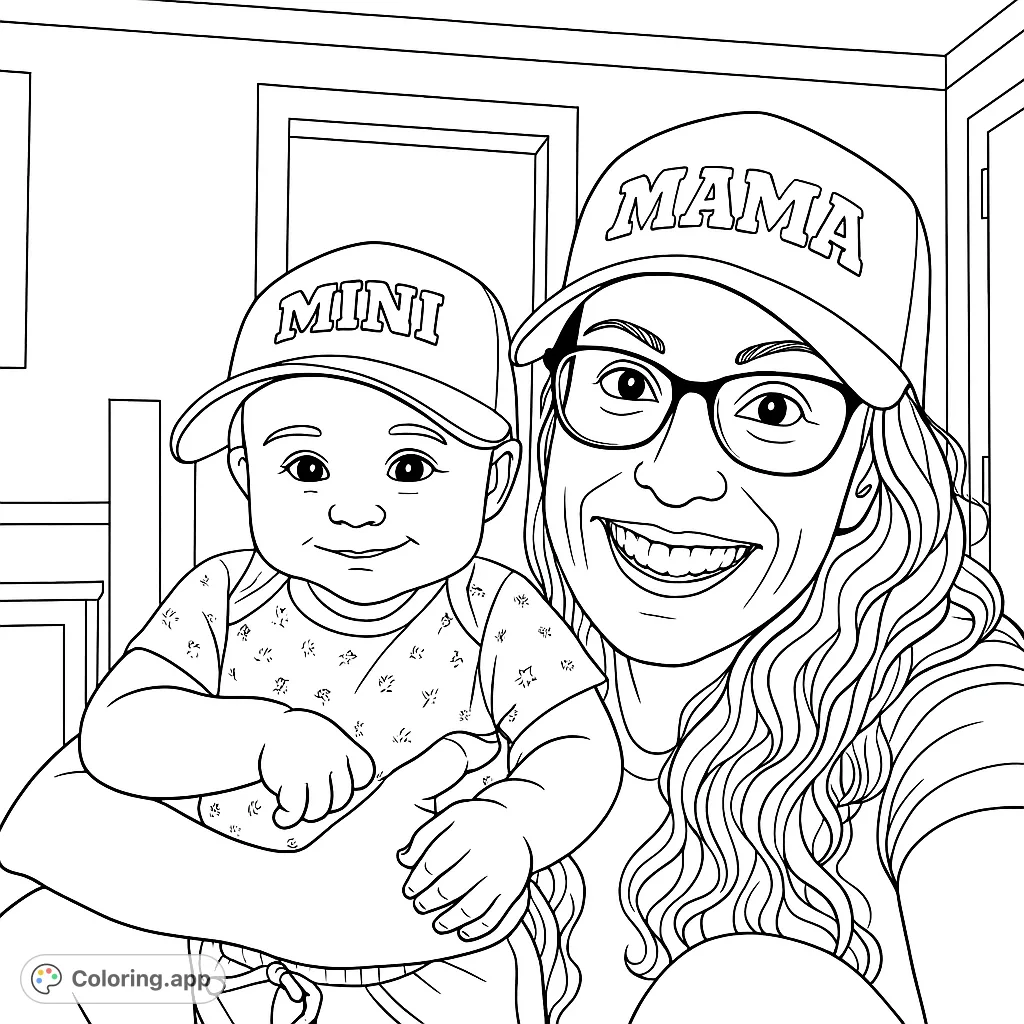 Capture the heartwarming bond of a mother and child with this adorable Mama and Mini coloring page. Perfect for celebrating family connections and creating cherished memories.