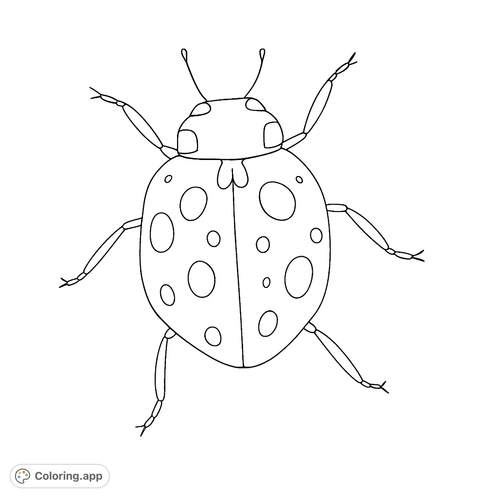 A charming spotted ladybug coloring page, perfect for nature lovers. Explore patterns and bring this delightful insect to life!