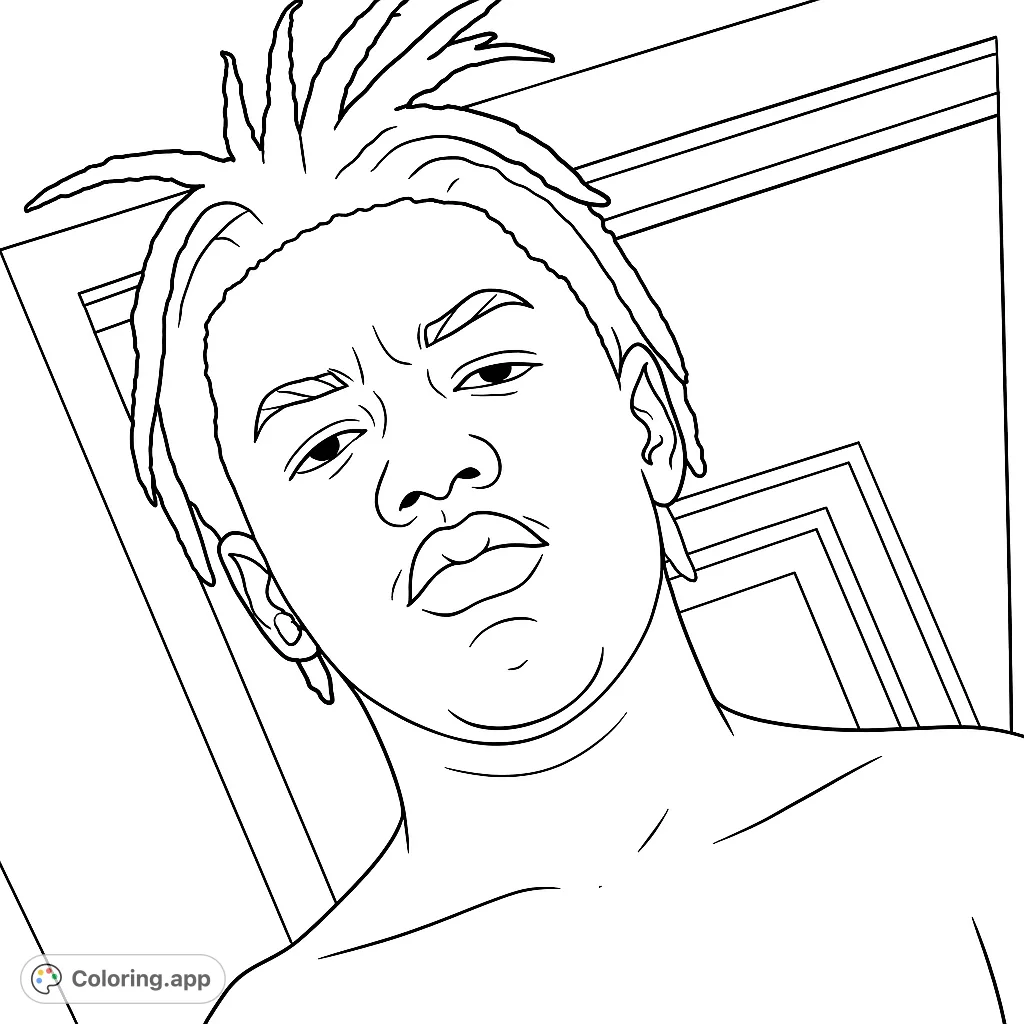 A detailed portrait of a person with distinctive dreadlocks and an earring, perfect for creative expression and exploring shading techniques.