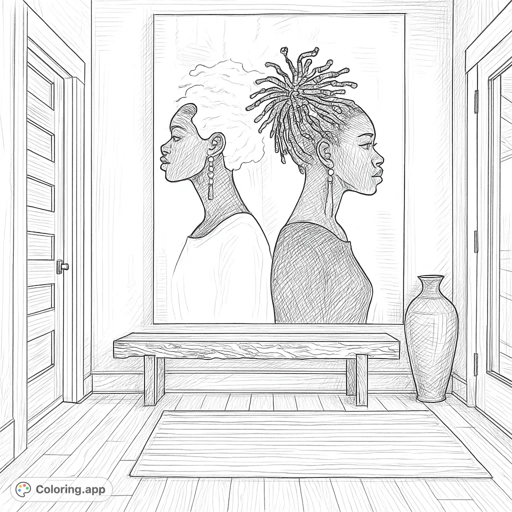 Discover captivating abstract figures with intricate details and elegant profiles, perfect for creative expression and a touch of sophistication in your coloring.
