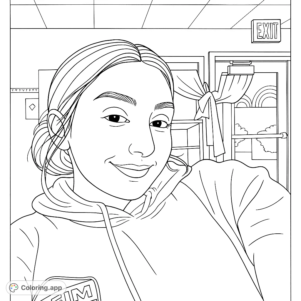 A friendly young woman in a cozy hoodie, ready for your creative touch. Perfect for personalizing with unique patterns and vibrant shades.
