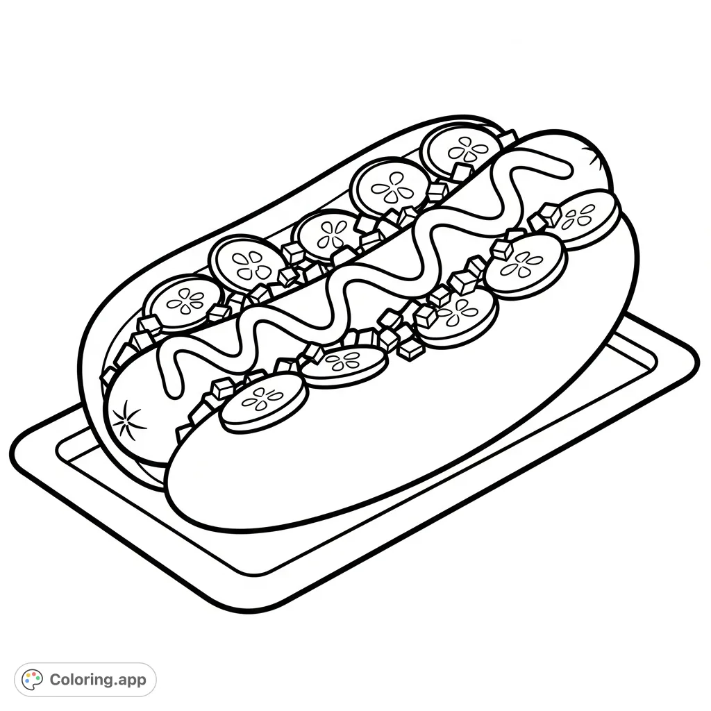 Classic Hot Dog Delight - Coloring.app