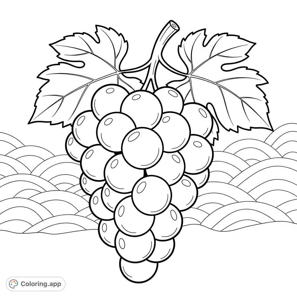 Sweet Grape Cluster Fun - Coloring.app