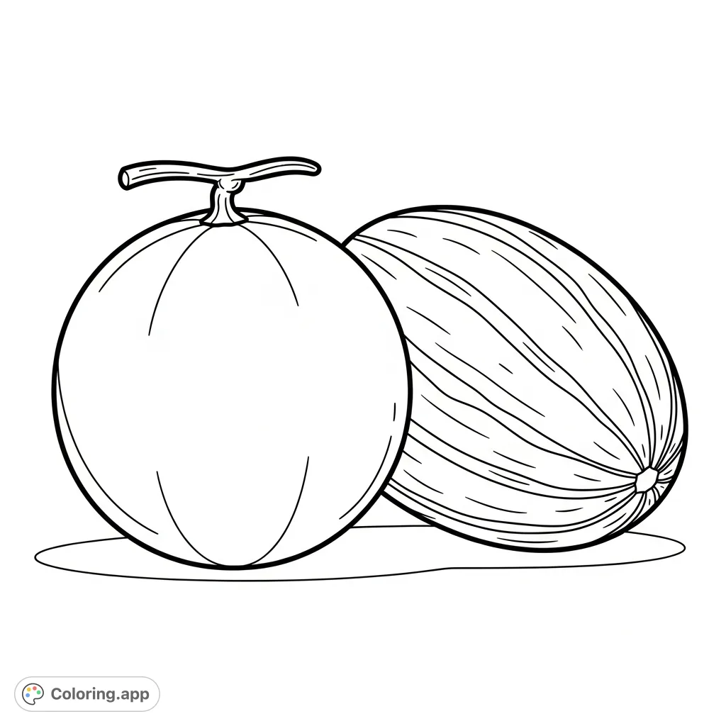 Rockmelon Coloring Sweet Melon Duo - Coloring.app