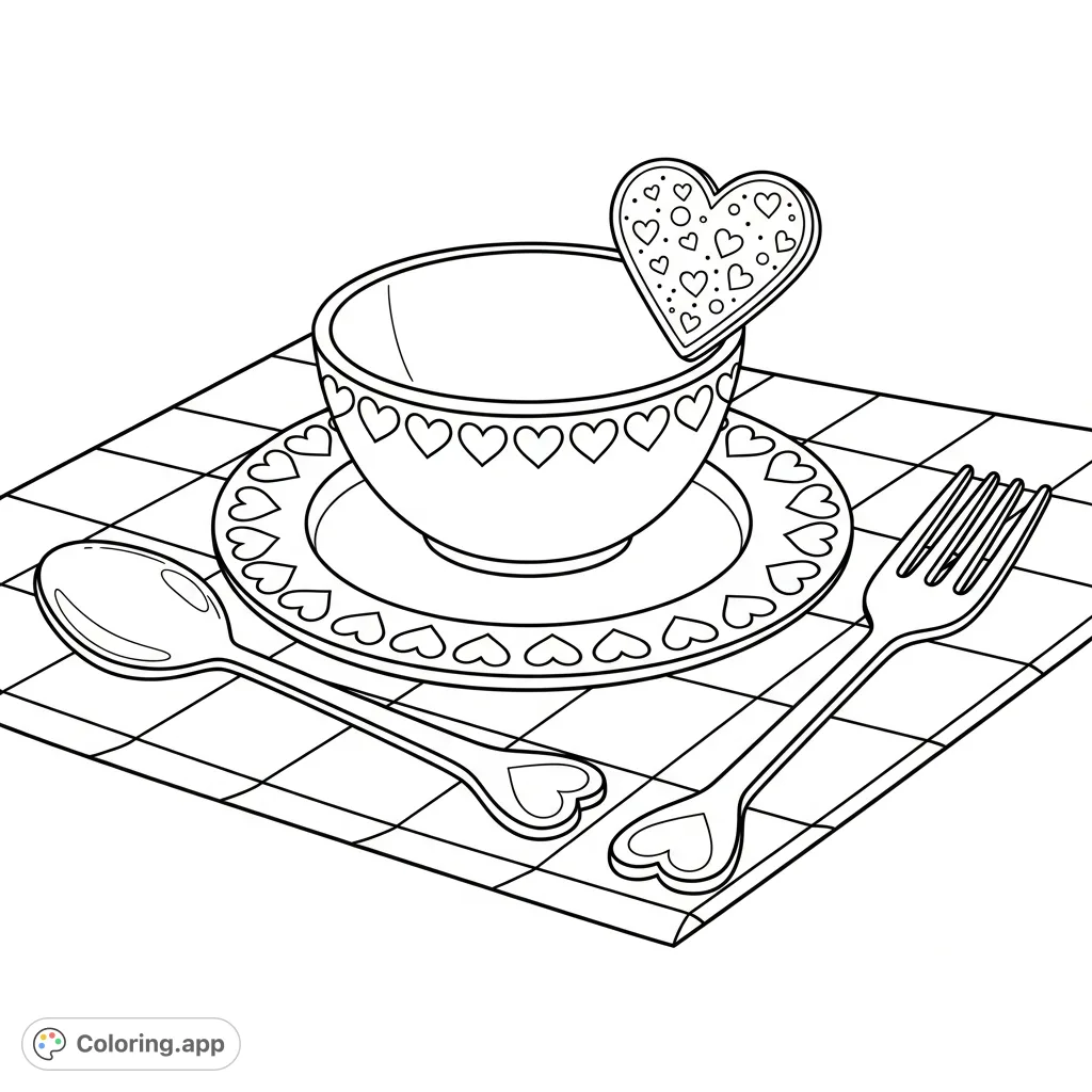 Tableware Color Pages Tableware Coloring Pages - Coloring.app