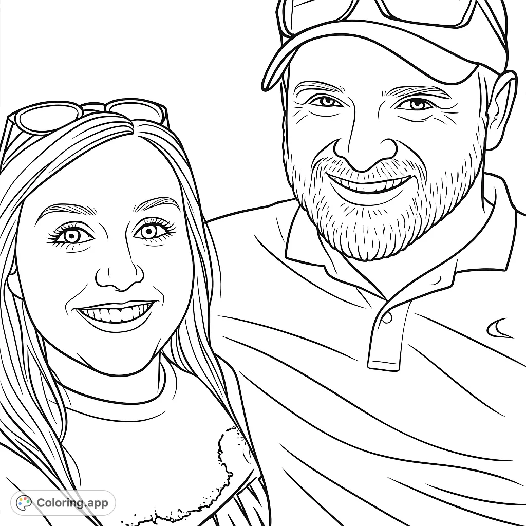 A heartwarming portrait of a smiling couple, perfect for personalizing with your favorite shades and celebrating connections.