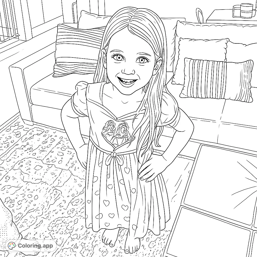 A joyful girl in a flowing princess gown, ready for imaginative play. Perfect for kids who love dress-up and fairy tales.