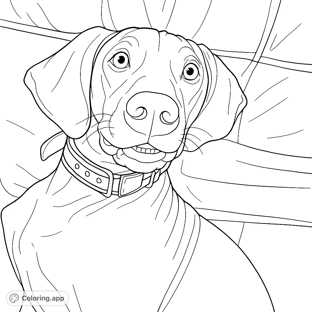 A charming dog with an endearing expression, perfect for a fun coloring session. Capture its playful spirit and unique features.