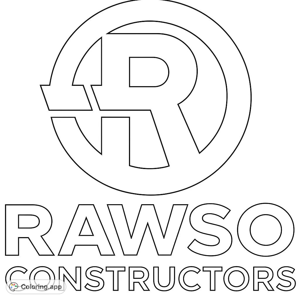 A bold construction company logo featuring a stylized R within a circle, with 'RAWSO' and 'CONSTRUCTORS' text below. Perfect for branding and design enthusiasts.