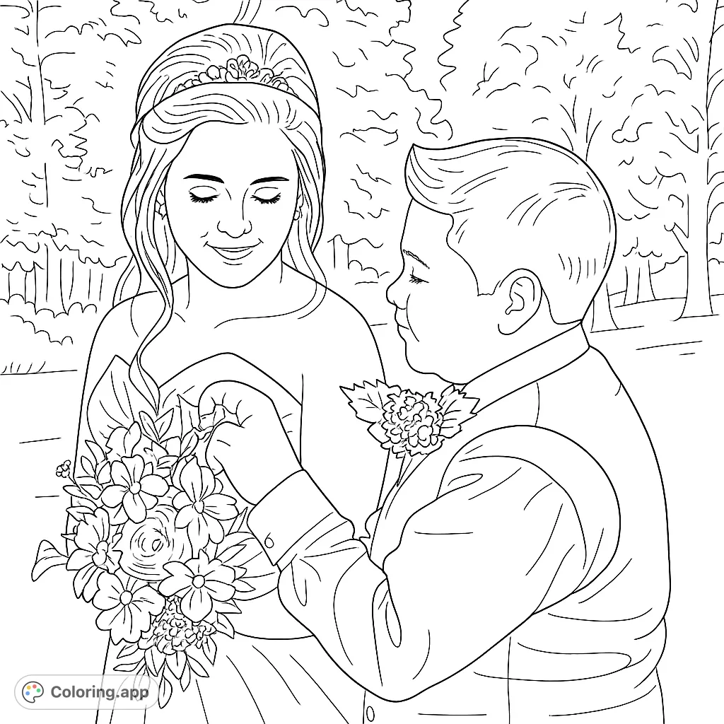 Capture a tender moment between a couple in formal attire, holding hands with a floral bouquet. Perfect for celebrating love and special occasions.
