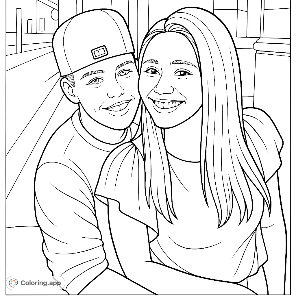 Capture a heartwarming moment with this smiling couple portrait. Perfect for expressing connection and creativity.