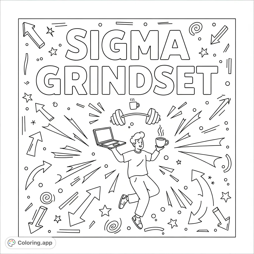 Sigma Grindset Hustle - Coloring.app