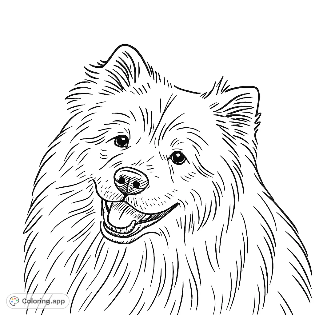 A delightful fluffy dog portrait, perfect for animal lovers. Features a charming canine with a friendly expression and intricate fur texture.