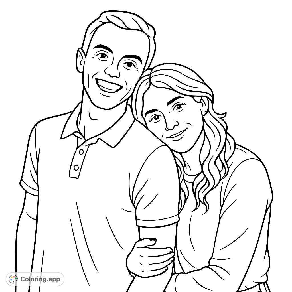 Capture the warmth of connection with this charming couple portrait. Perfect for personalizing with your favorite colors and celebrating special bonds.
