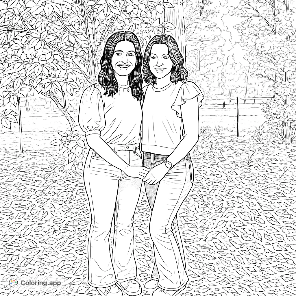 Capture a heartwarming moment with two friends holding hands amidst a natural outdoor setting, perfect for personalizing and creative expression.