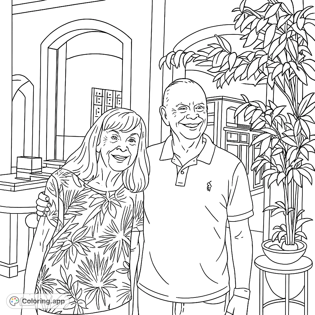 Capture a heartwarming moment with this smiling couple portrait. Perfect for celebrating family bonds and creating a personalized keepsake.