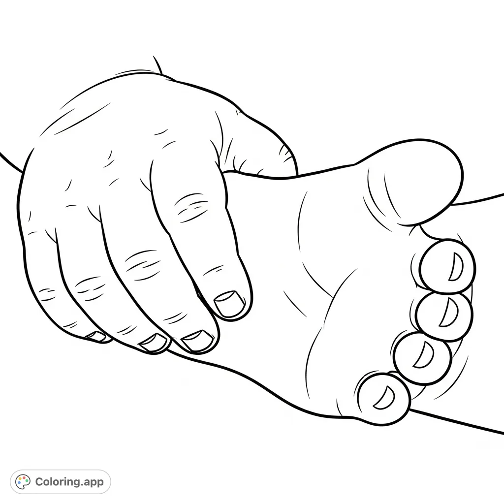 A tender baby hand gently grasps a baby's heel, showcasing delicate details and soft forms. Perfect for celebrating new life and connection.