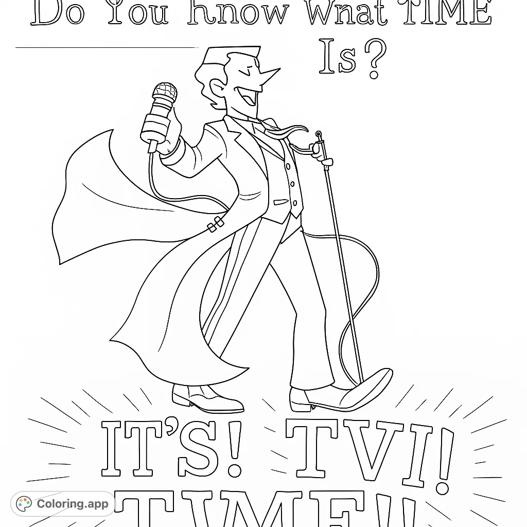 A dynamic performer takes the stage, microphone in hand, ready for a show. Perfect for fans of unique characters and bold typography.