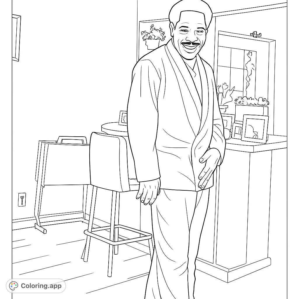 A confident man in a stylish suit smiles warmly in an indoor setting. Perfect for fashion enthusiasts and portrait colorists.