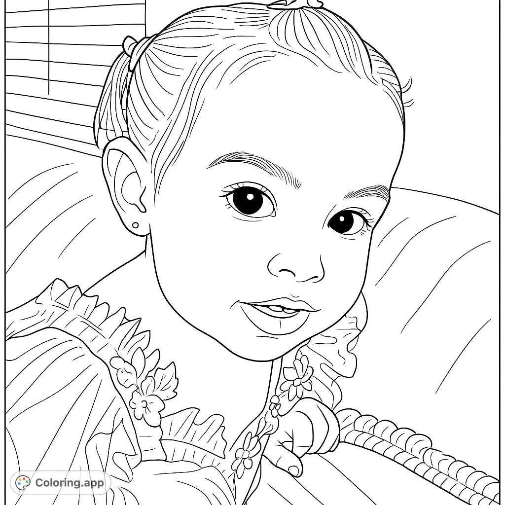 Capture the innocence of childhood with this adorable toddler portrait. Perfect for young artists to explore expressions and textures.