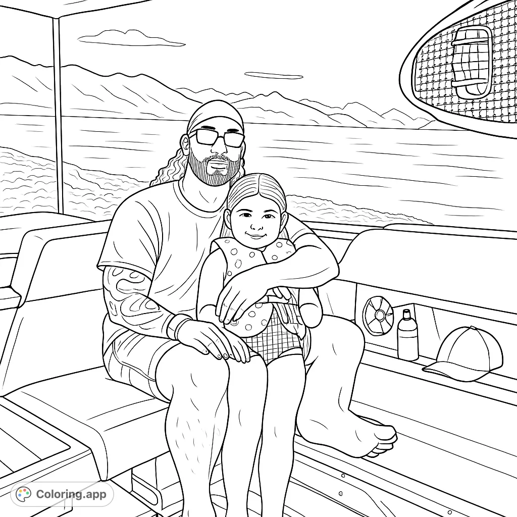 Enjoy a relaxing boating adventure with a father and daughter on a scenic lake. Perfect for family fun and outdoor enthusiasts.