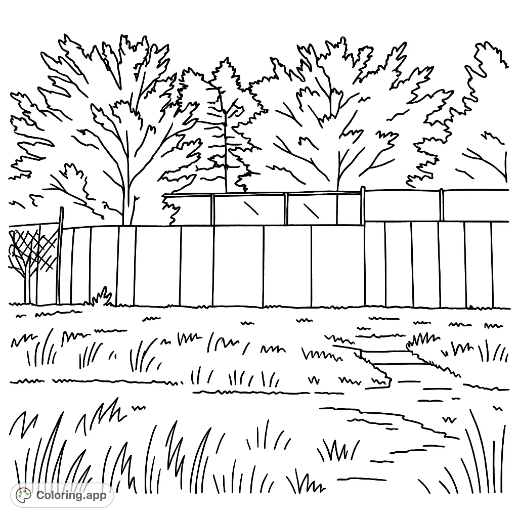 Explore a unique landscape featuring a striking panel wall, lush trees, and textured foreground. A creative canvas for all ages to bring to life.