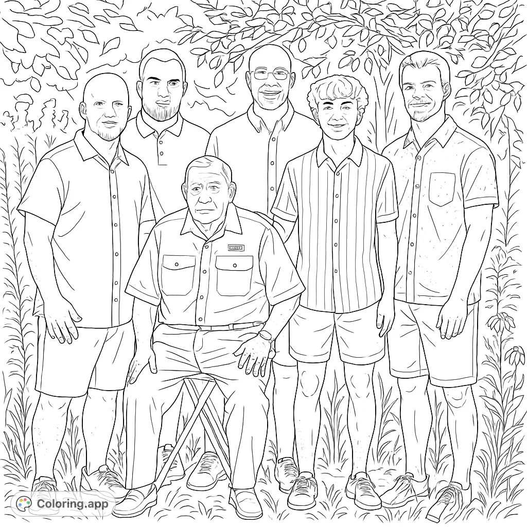 Generational Family Portrait - Coloring.app