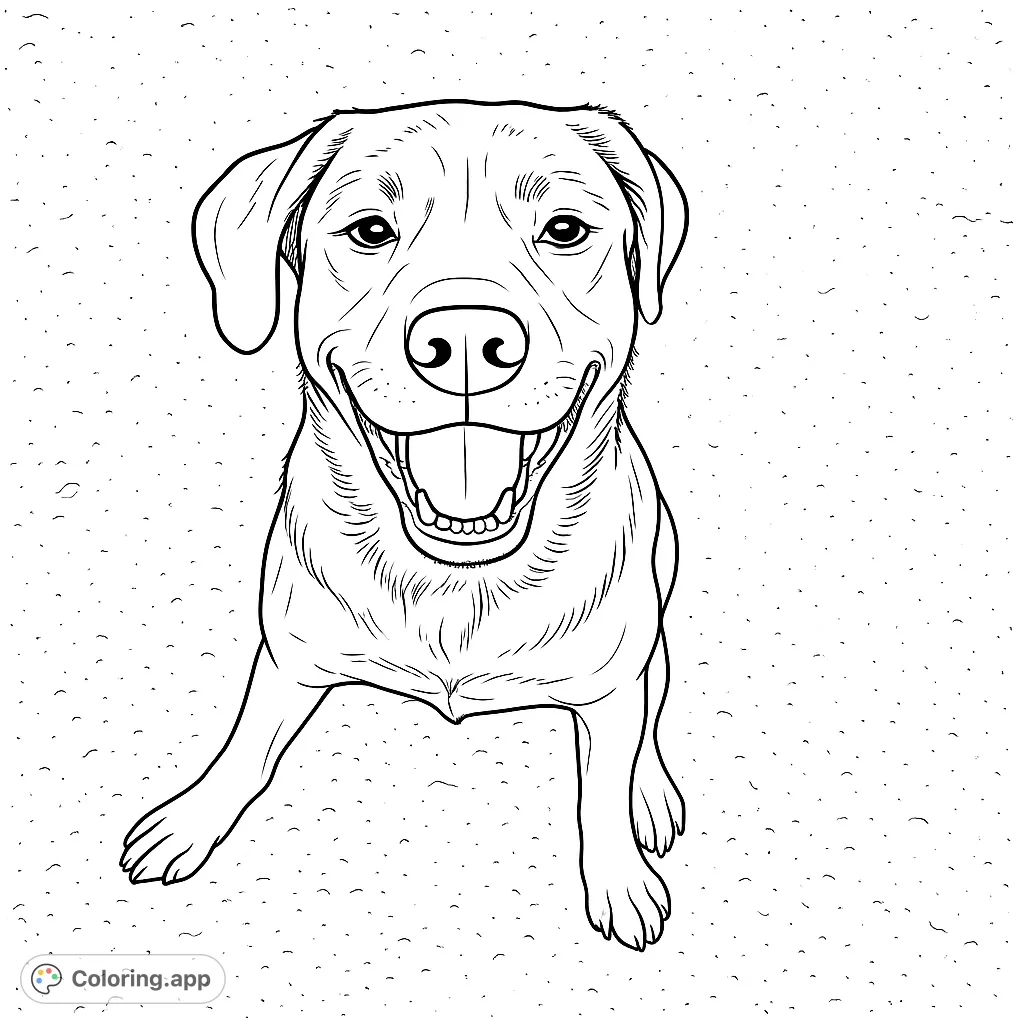 Capture the joy of a friendly dog with this delightful coloring page. Perfect for animal lovers to bring a happy canine friend to life!