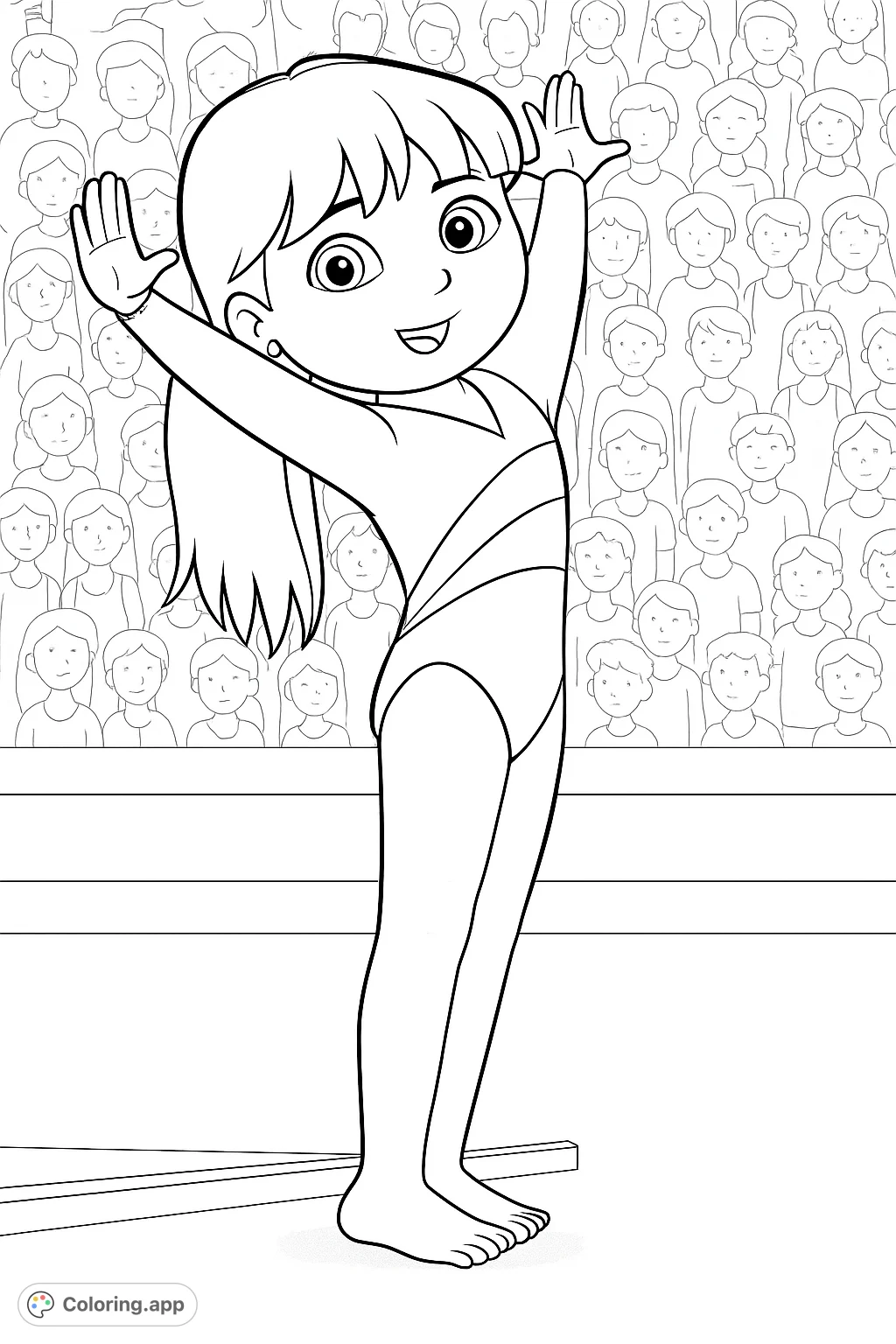 Gymnast Character's Performance - Coloring.app