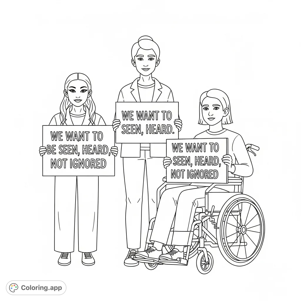Disability Rights Week Coloring Disability Coloring Pages - Coloring.app